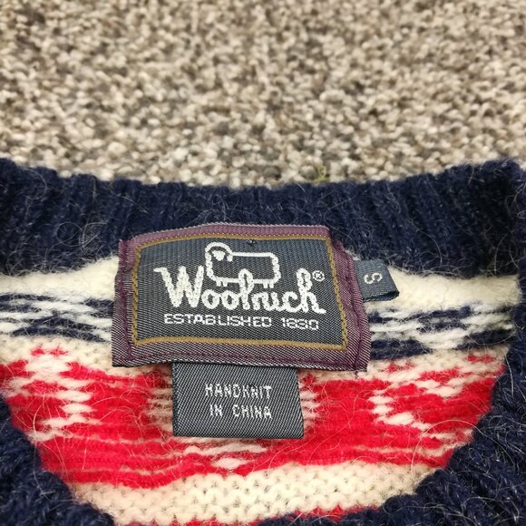 Vintage Woolrich Sweater Wool Mohair Fair Isle Christmas Cardigan Womens Small - Picture 4 of 11